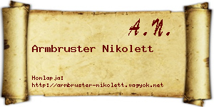 Armbruster Nikolett névjegykártya